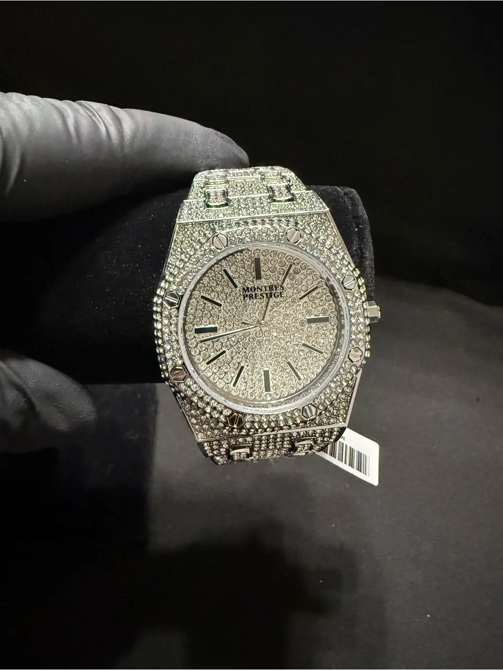 Invicta Silver Tone Pave Crystal Men’s Watch